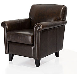 Dark Espresso Top-grain Leather Club Chair
