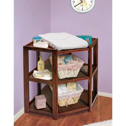 Badger Basket Cherry Diaper Corner Changing Table