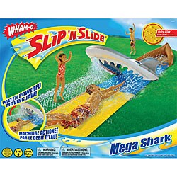 wham o 16 foot backyard and lawn mega shark slip n slide outdoor water slide toy