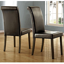 Dorian Parson Black Bi-cast Vinyl Side Chairs (Set of 2)
