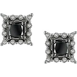 10k Gold 1/2ct TDW Black/ White Diamond Earrings (H-I, I1-I2)