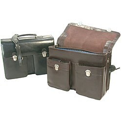Large Black Executive Leather Computer Briefcase