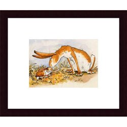 Anita Jeram 'He Kissed Him Goodnight' Wood Framed Art Print