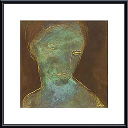 Axton 'Countenance I' Metal Framed Art Print