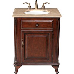 Stufurhome Lucy 27-inch Single Sink Marble Top Vanity