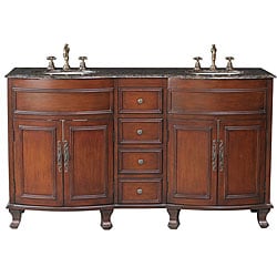 Stufurhome Winslow 62-inch Double Sink Granite Top Vanity