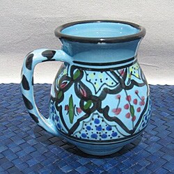 Hand-painted Sabrine Design Small Pitcher/ Creamer (Tunisia)
