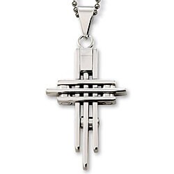 Stainless Steel Slotted Cross Necklace