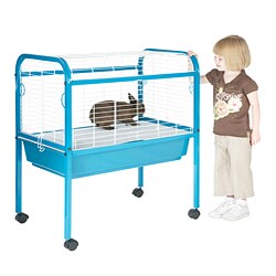 Prevue Pet Products Small Animal Cage with Stand 420 Caribbean Blue and White
