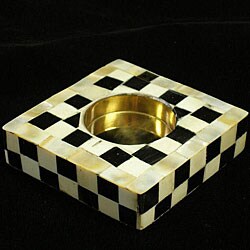 Checkered Bone Votive Holder (India)