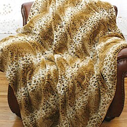 Cheetah Faux Fur Throw Blanket (58 in. x 60 in.)
