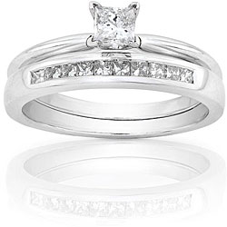 14k White Gold 1/2ct TDW Princess Diamond Bridal Set (H-I, I1-I2)