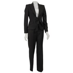 Anne Klein Tie-front Pin Dot Pant Suit