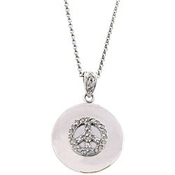 Sterling Silver 1/4ct TDW Diamond Peace Necklace (J-K, I3)