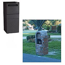 dVault DVU0050-1 Black Post-mount Mail and Package Mailbox