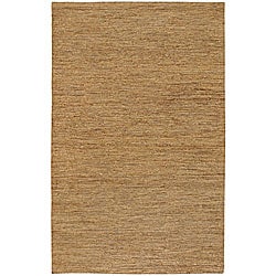 Hand-woven Light Gold Natural Hemp Rug (3'6 x 5'6)