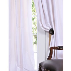 Signature White Faux Silk 96-inch Curtain Panel