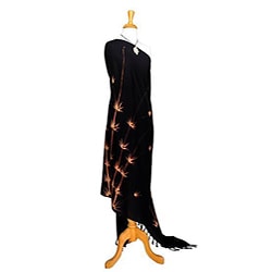 Bamboo Print Black Sarong (Indonesia)