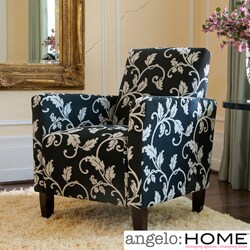 angelo:HOME Sutton Accent Arm Chair Charcoal Black and White Vine