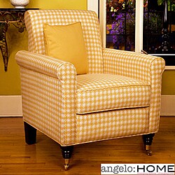 angelo:HOME Harlow Arm Chair Yellow and White Check