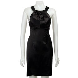 Connected Apparel Women's Crushed Retro Satin Dress