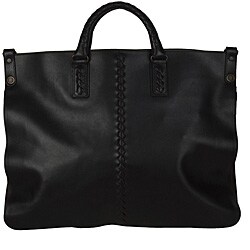 Bottega Veneta Black Leather Briefcase