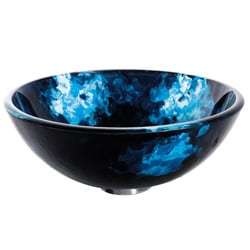 Kraus Boulder Opal Round Glass Vessel Bathroom Sink
