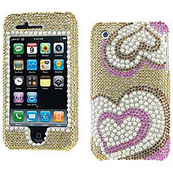 iPhone 3G/3GS Full Diamond Case with Hearts Design