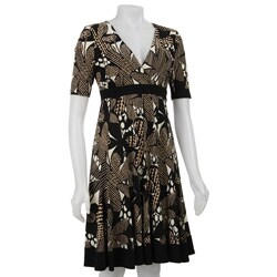 Jones New York Matte Women's Floral Collage Jersey Dress