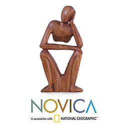 'Thinking of You' Wood Sculpture (Indonesia)