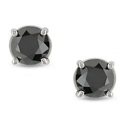 Miadora 14k Gold 1 1/2ct TDW Black Diamond Studs