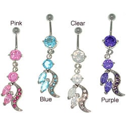 Stainless Steel Elegant Dangling Navel Ring