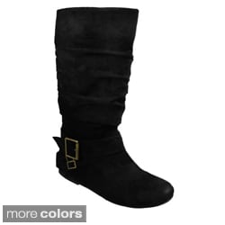 Glaze by Adi Women's Side Accent Buckle Slouchy Boots