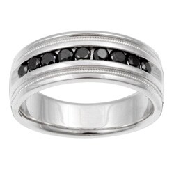Sterling Silver Men's 1/2ct TDW Black Diamond Band