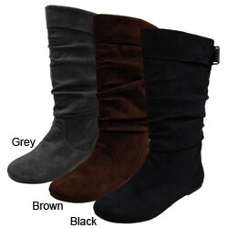 Glaze by Adi Women's Microsuede Slouchy MId-calf Boots