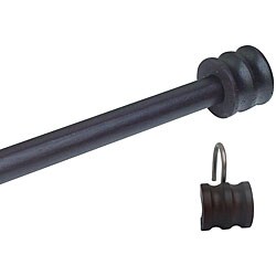 Yoshi Wooden Veneer Rod and Dark Espresso Hook Set