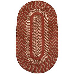 Middletown Barn Red/ Olive Braided Rug (5' x 8' Oval)