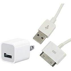 Iphone Charger  Adapter on Apple Oem Ipod Iphone Usb Power Adapter  Data Cable   Overstock Com