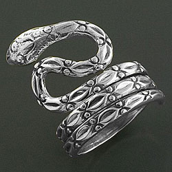 Sterling Silver Dancing Serpent Ring (India)