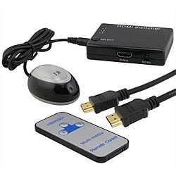 Three-port Switch Selector with Remote and HDMI Cable