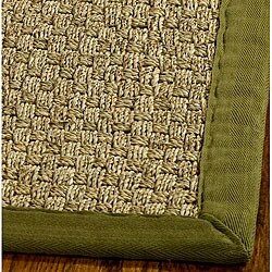 Hand-woven Casual Natural/ Olive Seagrass Rug (9' x 12')