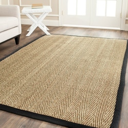 Hand-woven Sisal Natural/ Black Seagrass Runner (2'6 x 8')