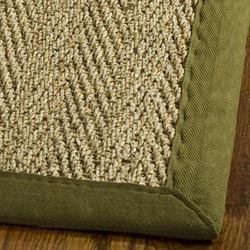 Hand-woven Diamonds Natural/ Olive Seagrass Rug (8' x 10')