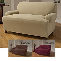Stretch Mosaic One-piece T-cushion Loveseat Slipcover