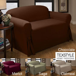 TexStyle Peachskin Microfiber Suede 68-inch One-piece Loveseat Slipcover