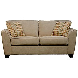 Gaff Hazelnut Velvet Microfiber Modern Sofa
