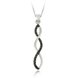 Sterling Silver Black Diamond Accent Infinity Necklace