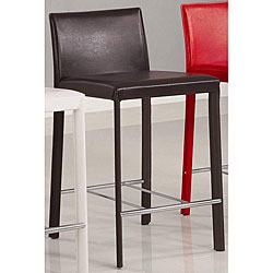 Euro Design Brown Bicast Leather Counter Stools (Set of 2)