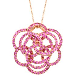 Encore by Le Vian 14k Rose Gold Pink Sapphire Rose Pendant