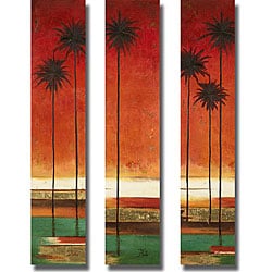 Patricia Pinto 'Thin Palms I, II & III' 3-piece Canvas Art Set